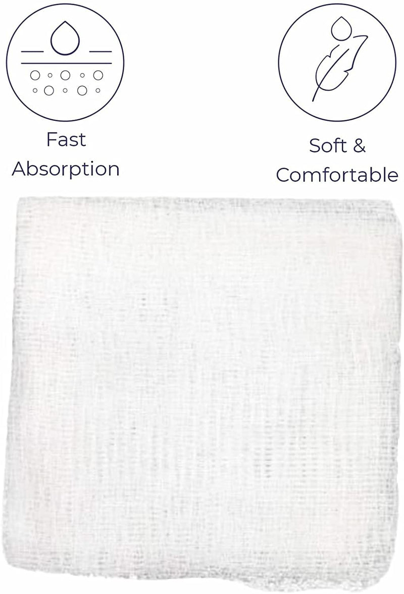 DR. DEUTSCH Sterile Gauze Pads 7.5 x 7.5 cm for Wound Dressing 100 Individually Packed Pouches, 12-Ply Cotton & Highly Absorbent, Gauze Sponge-Pads for Wound Care & Home First Aid Kits 7.5 x 7.5 cm (Pack of 100) - BeesActive Australia