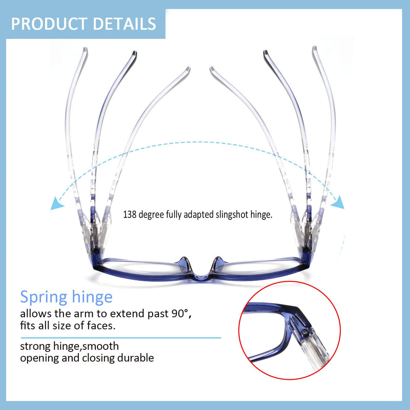 Kerecsen 6 Pack Reading Glasses for Women Men Blue Light Blocking With Spring Hinge computer readers for Ladies Eyeglasses 6 Mix Color-1 2.5 x - BeesActive Australia