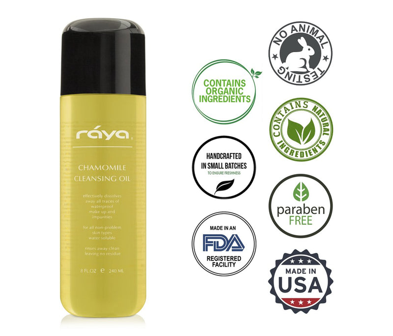 RAYA Chamomile Facial Cleansing Oil (154) | Natural and Organic, Water-Soluble Oil Cleanser and Water-Proof Make-Up Remover For All Skin | Made With Chamomile and Lavender Oils - BeesActive Australia