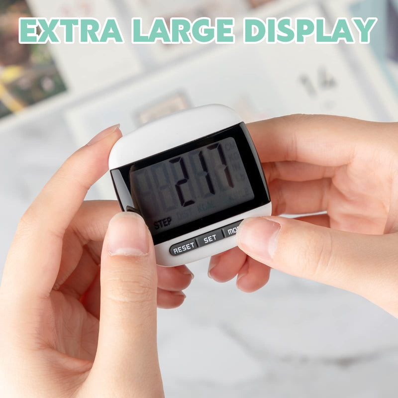 Huwena 12 Pcs Pedometer for Walking Step Counter for Walking Portable LCD Pedometers for Steps and Miles Clip on Step Tracker for Seniors Men Women Kids Sports Jogging Hiking Running Walking, Black - BeesActive Australia
