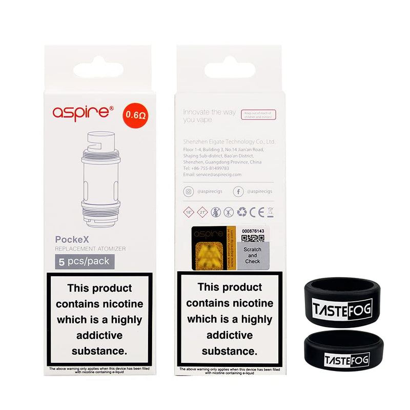 Aspire PockeX Coils 0.6 ohm PockeX Replacement Atomizer for Aspire PockeX Tank PockeX AIO Kit, Pack of 5 0.6Ω - BeesActive Australia