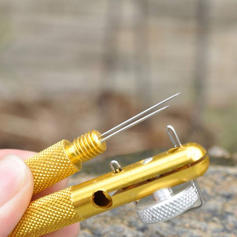 Dofover Aluminum Alloy Manual Fishing Hook Tier Double-Headed Needle Knots Tie Fishing Line Knotter Fishhook Tie Device Fly Tying Tool 2 PACK - BeesActive Australia