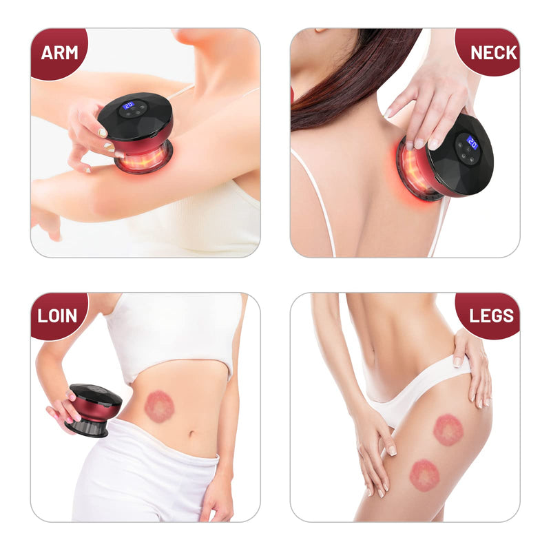 Electric Cupping Therapy Massager Machine, 3 in 1 Rechargeable Gua Sha Massager with 3 Suction Modes, Vacuum Cupping Therapy Set Handheld Scraping Tool with LCD Screen, 12 Suction Levels Adjustable - BeesActive Australia