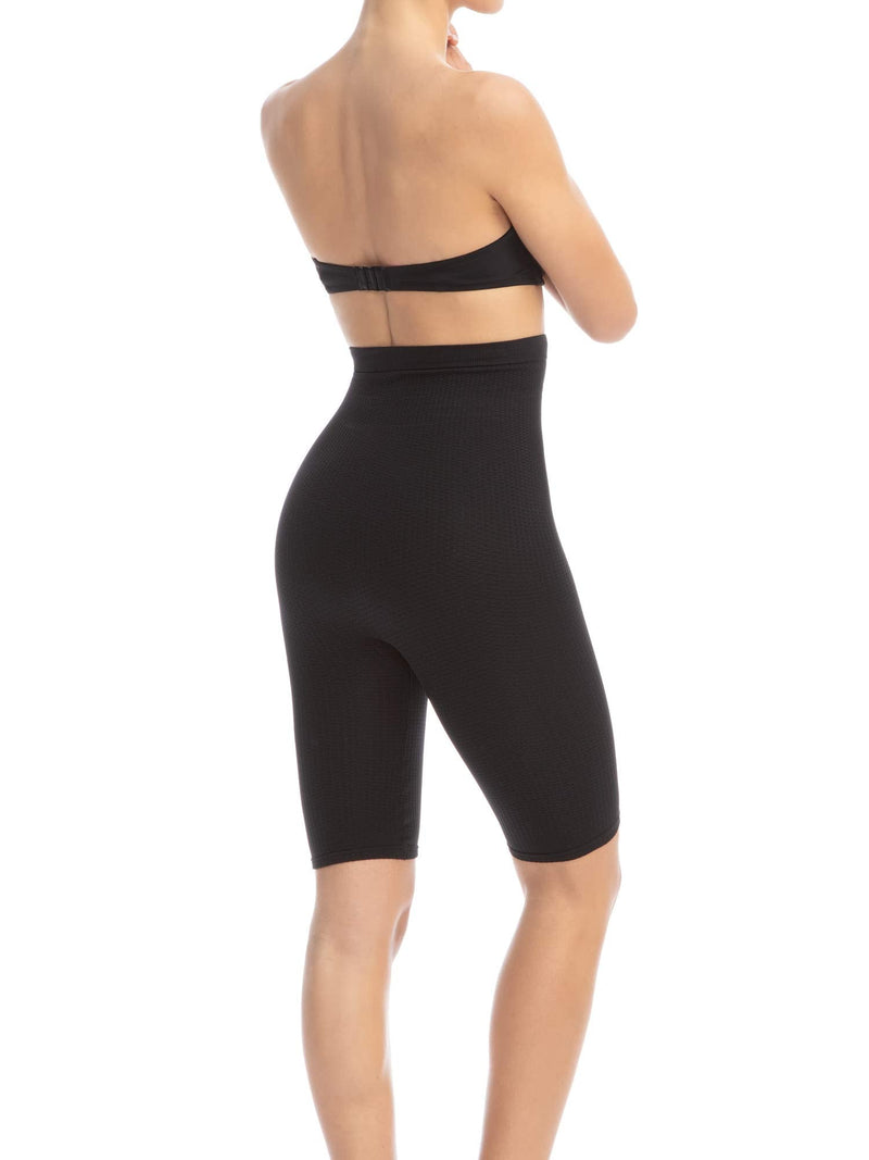 Farmacell 113 Women's high-Waisted Anti-Cellulite Massage Shorts, 100% Made in Italy Medium-Large Black - BeesActive Australia