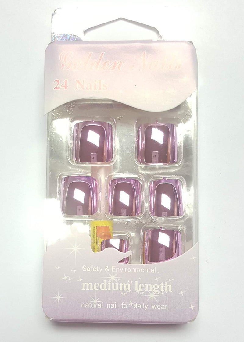 24 PCS Full Cover False Toe Tips (Silver and Lilac) - BeesActive Australia