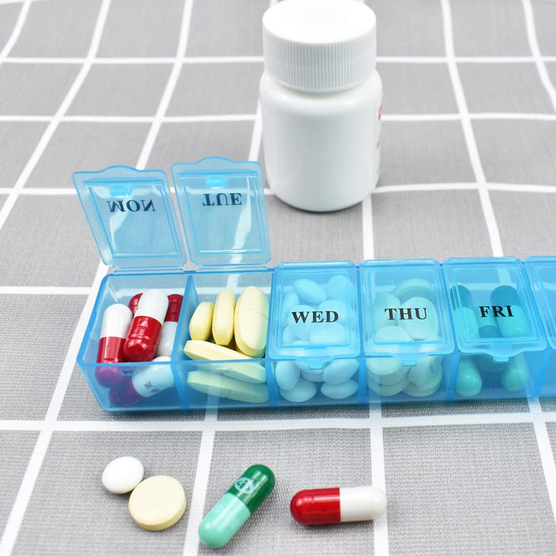 3 Pcs Pill Box Organiser 7 Day One Time a Day Pill Dispenser Storage Case for Medication Supplements Vitamins and Cod Liver Oil - BeesActive Australia