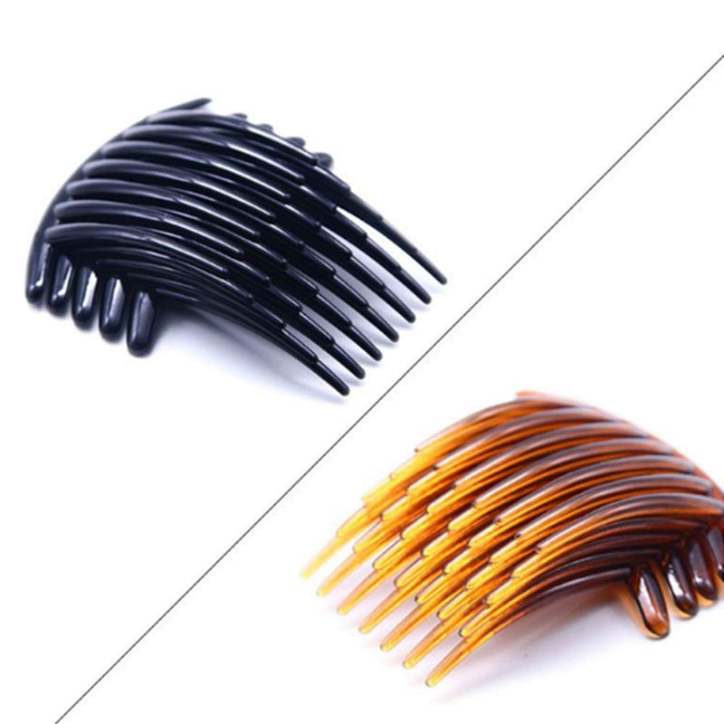 12 Pieces Hair Combs Slides Hair Combs Hair Side Comb Set Hair Clip Combs Hair Slides for Women Girls (Black and Brown) - BeesActive Australia