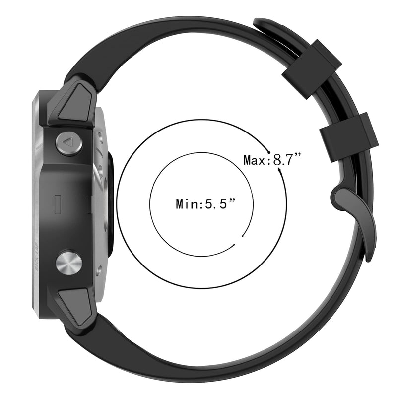 MOTONG for Garmin Fenix 7S Replacement Band with Quick Fit - Silicone Replacement Wrist Band Strap For Garmin Fenix 7S 6S Pro/ 6S/ 5S/5S Plus / Instinct 2s Black - BeesActive Australia