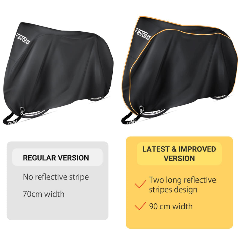 Favoto Bike Cover Waterproof Outdoor Bicycle Cover with Reflective Stripes Windproof UV Snow Rustproof with Lock Hole and Storage Bag for Mountain Bike, Road Bike, City Bike, Cruiser Bike - BeesActive Australia