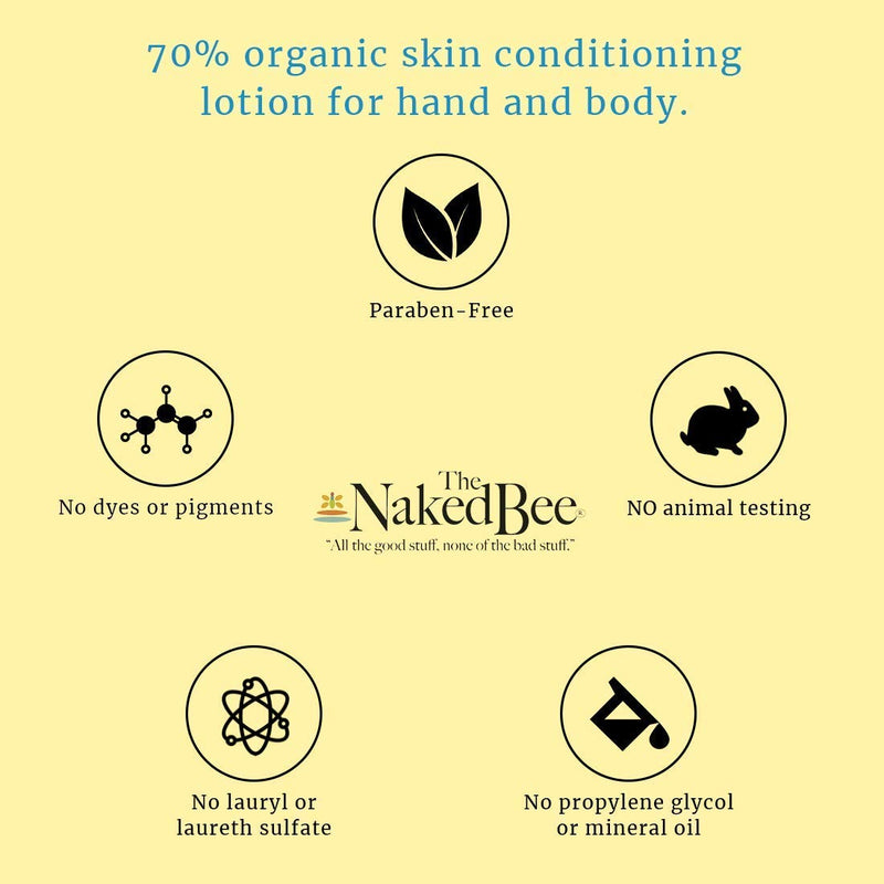 The Naked Bee Coconut and Honey Hand and Body Lotion, Moisturizer for All Skin Types, Nourishing Lotion for Sensitive Skin 2.25 Ounce - BeesActive Australia