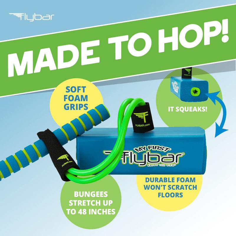 Flybar My First Foam Pogo Jumper for Kids Fun and Safe Pogo Stick for Toddlers, Durable Foam and Bungee Jumper for Ages 3 and up, Supports up to 250lbs Blue - BeesActive Australia