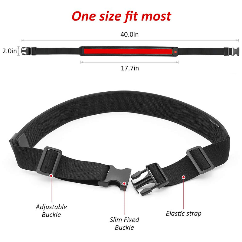 Illumifun Elastic LED Running Belt - USB Rechargeable - Glowing LED Waistband, High Visibility Waist Light, Light Up Safety Gear for Running, Cycling, Camping, Walking, etc Red - BeesActive Australia