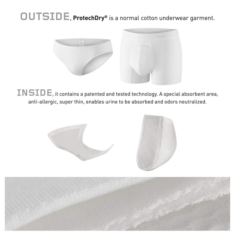 PROTECHDRY Washable Urinary Incontinence Cotton Maxi Pant Underwear with Front Absorbent Area (Black, L) Black L (Pack of 1) - BeesActive Australia