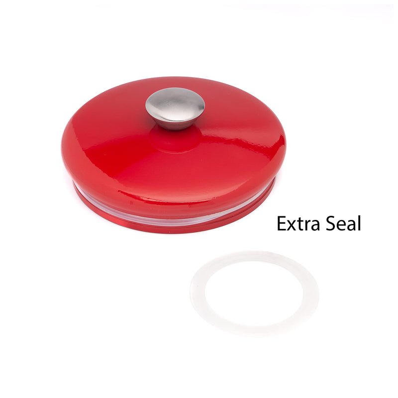 The PetSteel | Stainless Steel Treat Jar with Red Lid | Fits up to 2lbs of Pet Treats | Tight Fitting Lids | Great Way to Display and Store Your Dog or Cat's Food Silver,Red - BeesActive Australia