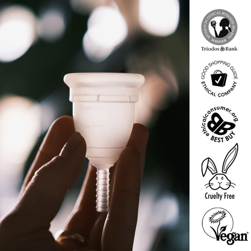 Mooncup® The Original Silicone Menstrual Cup - Size B, Reusable Soft Silicone Period Cup for Those Under 30/Not Given Birth Vaginally. Sustainable, Eco Friendly, Hypoallergenic & Great for Heavy Periods. Organic Cotton Bag Included. - BeesActive Australia