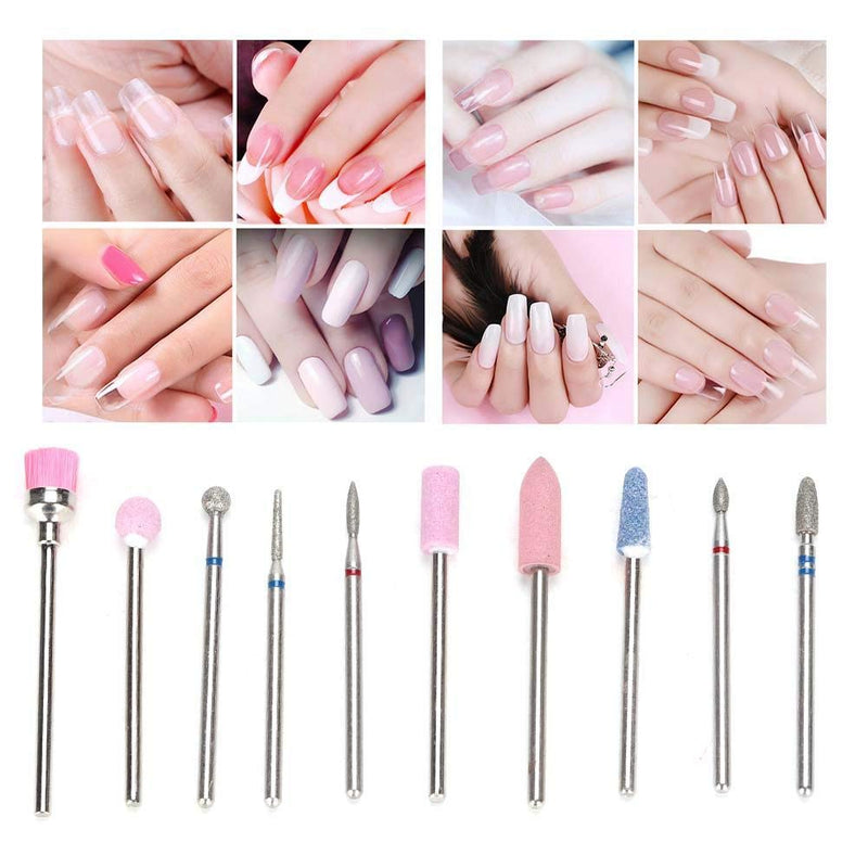 【𝐂𝐡𝐫𝐢𝐬𝐭𝐦𝐚𝐬 𝐆𝐢𝐟𝐭】 Nail Drill Bits Set, Environmentally Friendly And Harmless Pedicure Bits, Durable Excellent Durability for Home Manicure Store Salon Shop Beauty Salon(White 10-piece set) White 10-piece set - BeesActive Australia