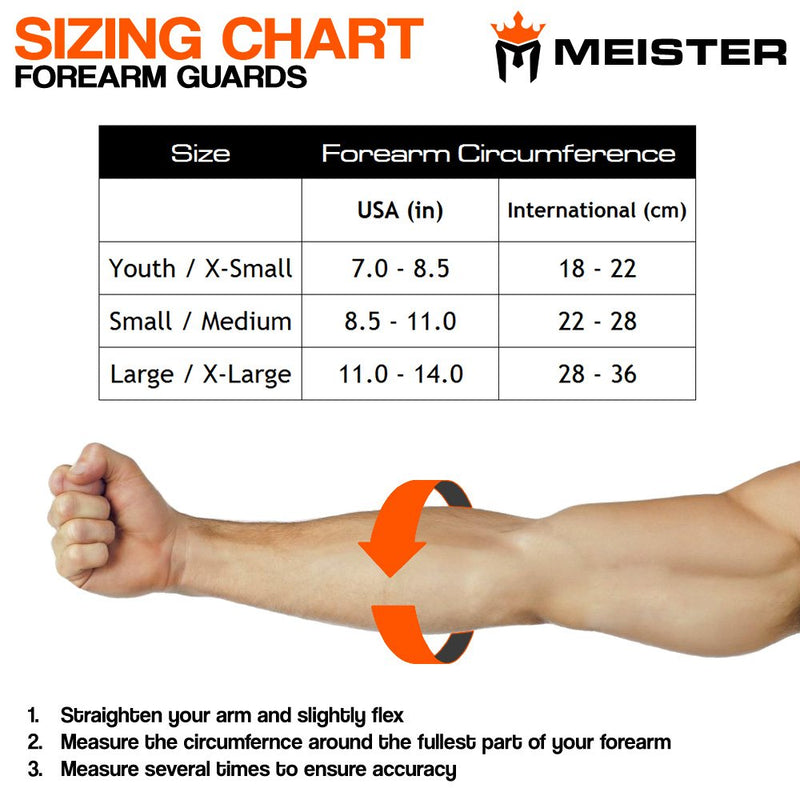 [AUSTRALIA] - Meister MMA Elastic Cloth Forearm Guards w/Integrated Gel Padding (Pair) Black Small / Medium 