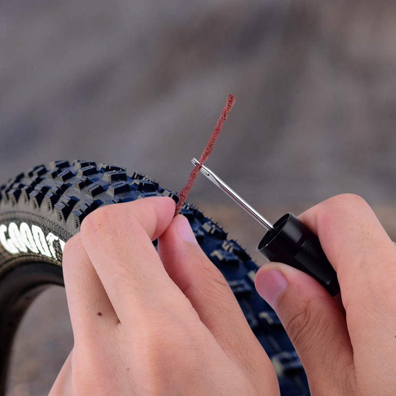Tubeless Bike Tire Repair Kits，for Road Bicycle and Mountain Bike MTB Tires Fix a Puncture or Flat, Includes Storage Canister Plugger Tool with Plugs, 5 Bacon Strips - BeesActive Australia