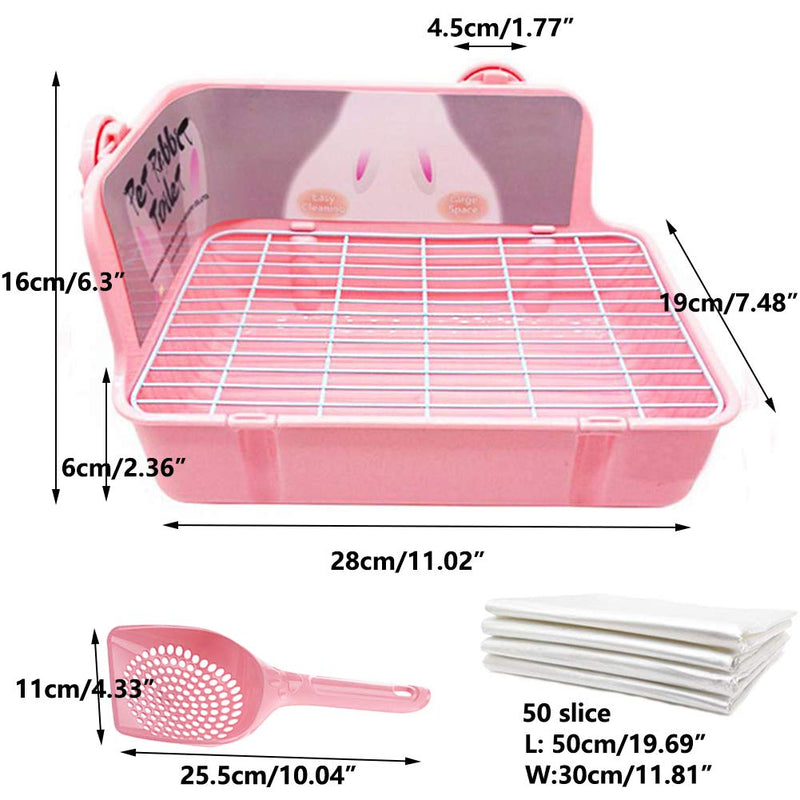 Tfwadmx Rabbit Corner Litter Box Pan with 100 PCS Rabbit Pee Pads Bunny Litter Box with Grate Super Absorbent Cage Liners Pet Toilet Potty Trainer Small Animal Disposable Diapers - BeesActive Australia