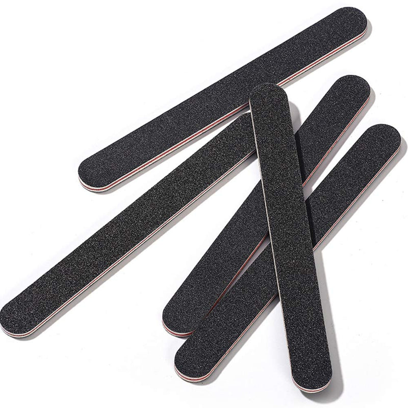 8 PCS Nail File Emery Board Professional Double Sided 100/180 Grit Black Manicure Pedicure Tool for Acrylic Nails and Natural Nails for Home and Salon Use 8 Pcs - BeesActive Australia