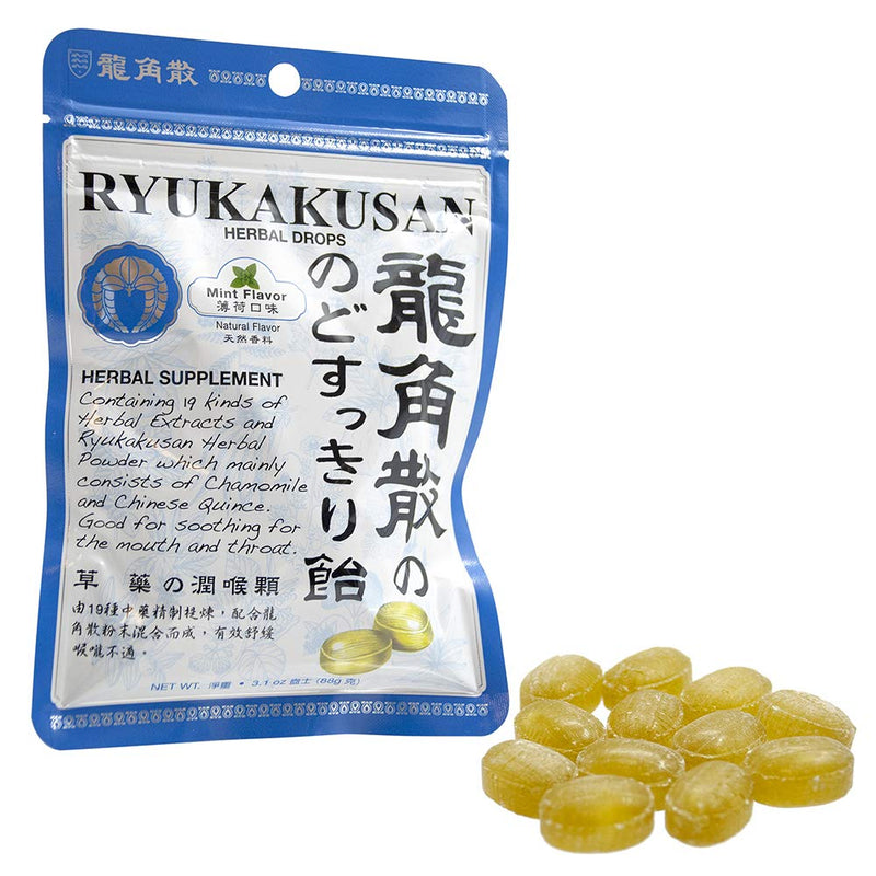 Ryukakusan Mint Flavor Herbal Drops (Supports Throat, Mouth, Upper Respiratory) (32 drops) (1 Bag) (Solstice) - BeesActive Australia