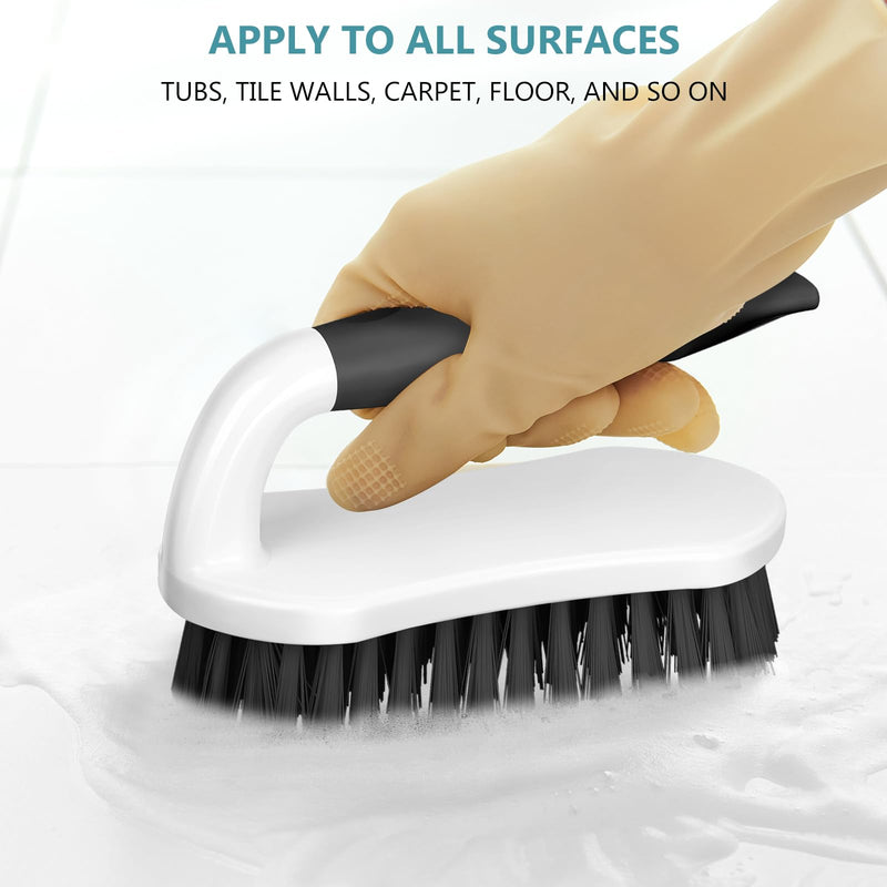 SetSail Scrub Brush, Heavy-Duty Scrub Brushes for Cleaning with Stiff Bristles Cleaning Brush for Shower, Bathroom, Carpet, Kitchen and Bathtub Scrubber - 2 Pack Black - BeesActive Australia