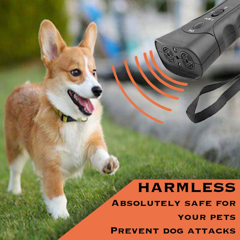 BELMAKS Ultrasonic Anti Barking Control Device Pet Trainer Handheld Dog Bark Control Training Multi-Functions Silent Commands with LED Flashlight and Strap for Pet Indoors and Outdoors - BeesActive Australia