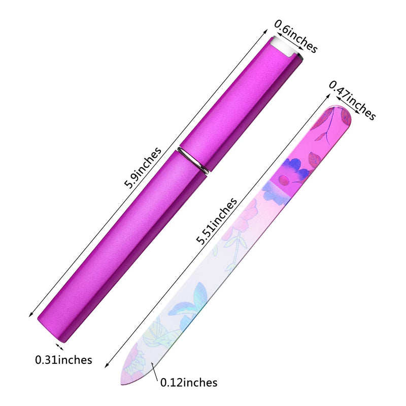 5 Pieces Valentine's Day Glass Nail File Buffers with Cases, Colorful Printed Finger Nail Files Crystal Glass Nail Buffers Double Sided Manicure Tools for Women Men(Classic Pattern) Classic Pattern - BeesActive Australia