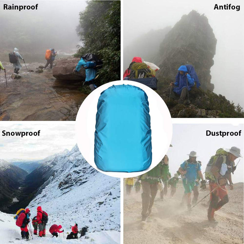Evotopf Waterproof Backpack Rain Cover with Adjustable Anti Slip Buckle Strap & Sliver Coating Reinforced Inner Layer for Camping, Hiking, Traveling, Hunting, Biking and More, 15-80L Azure 15 - 25L - BeesActive Australia