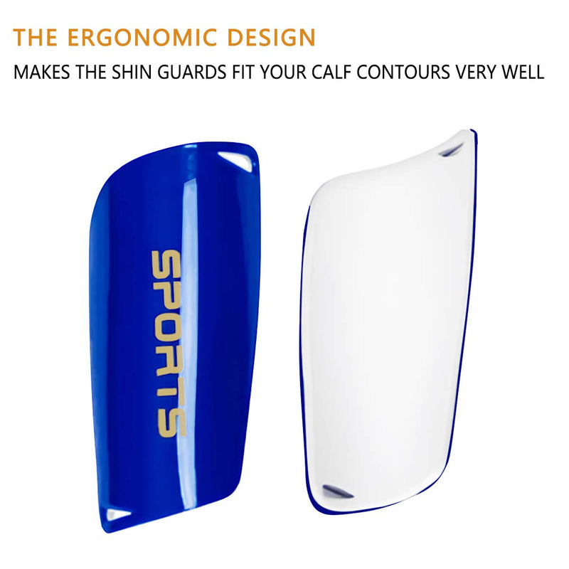 Soccer Shin Guards for Kids Youth, Shin Guard and Shin Guard Sleeves for Boys and Girls for Football Games EVA Cushion Protection Reduce Shocks and Injuries A-Blue Small - BeesActive Australia