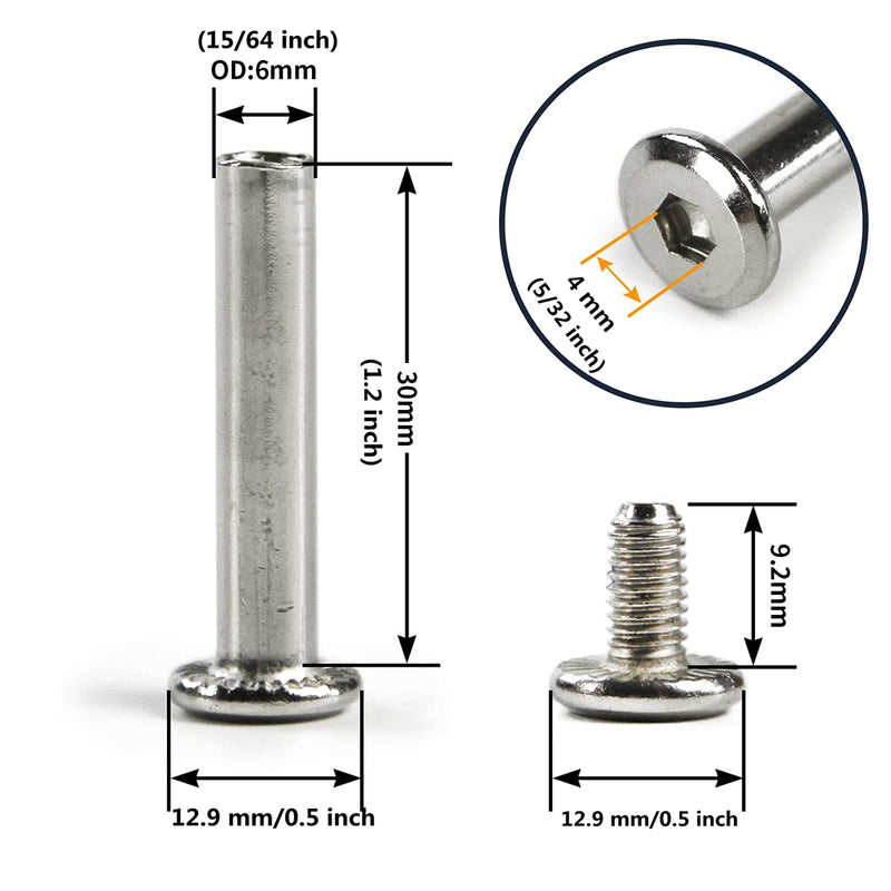 10 pcs Inline Skate Replacement Bearings Skating Screws OD 6mm Roller Blades Replacement Skate Wheel Axles - BeesActive Australia