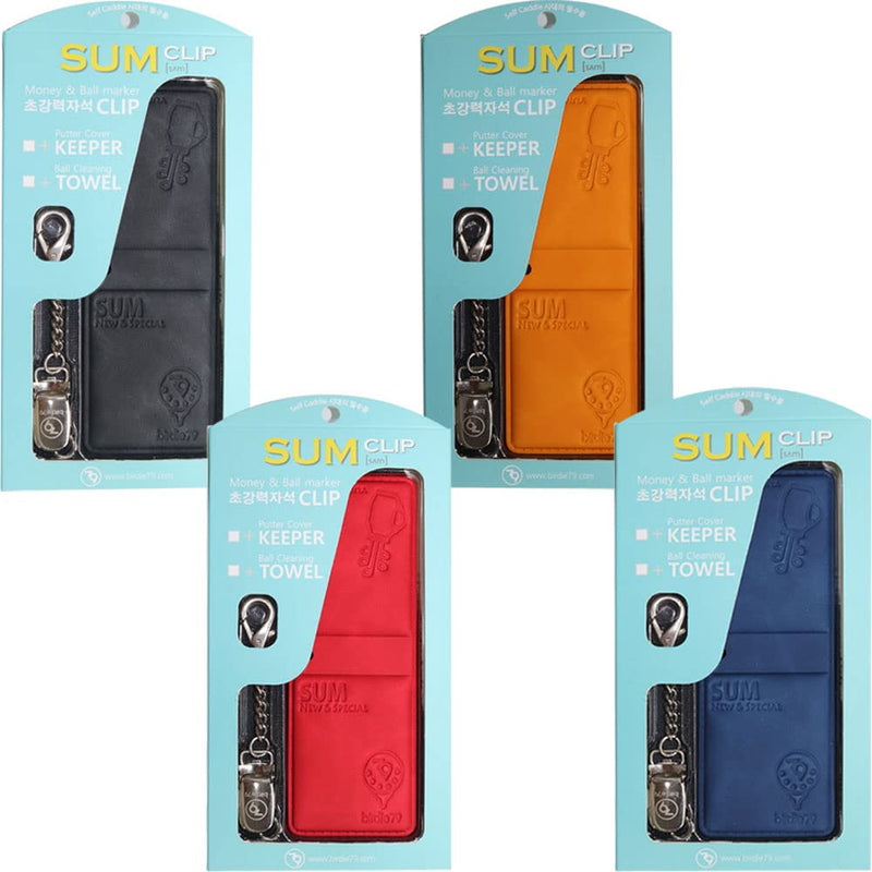 Birdie79 Sum Clip - Golf Putter Head Cover Metal Leash & Keeper for Secure Golf Accessories -Money Clip(Black) - Golf Ball Towel. Black - BeesActive Australia