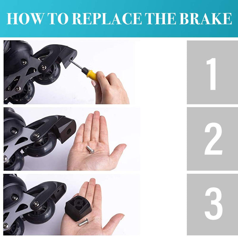 ITurnGlow Women Men Adjustable Inline Skates Kids Boys Brake Stopper,Replacement Brake for Inline Skates pad Black One Size - BeesActive Australia