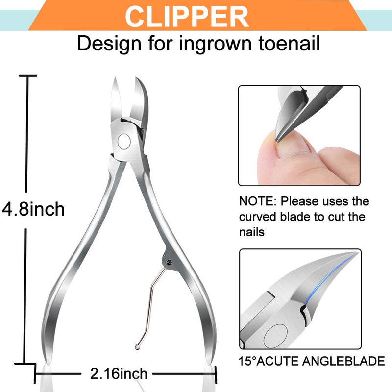 Kimihome Ingrown Toenail Treatment(7PCS), Professional Toenail Clippers, Ingrown Toenail Treatment Pedicure for Ingrown & Thick Nail, Stainless Steel Ingrown Toenail Tools - BeesActive Australia