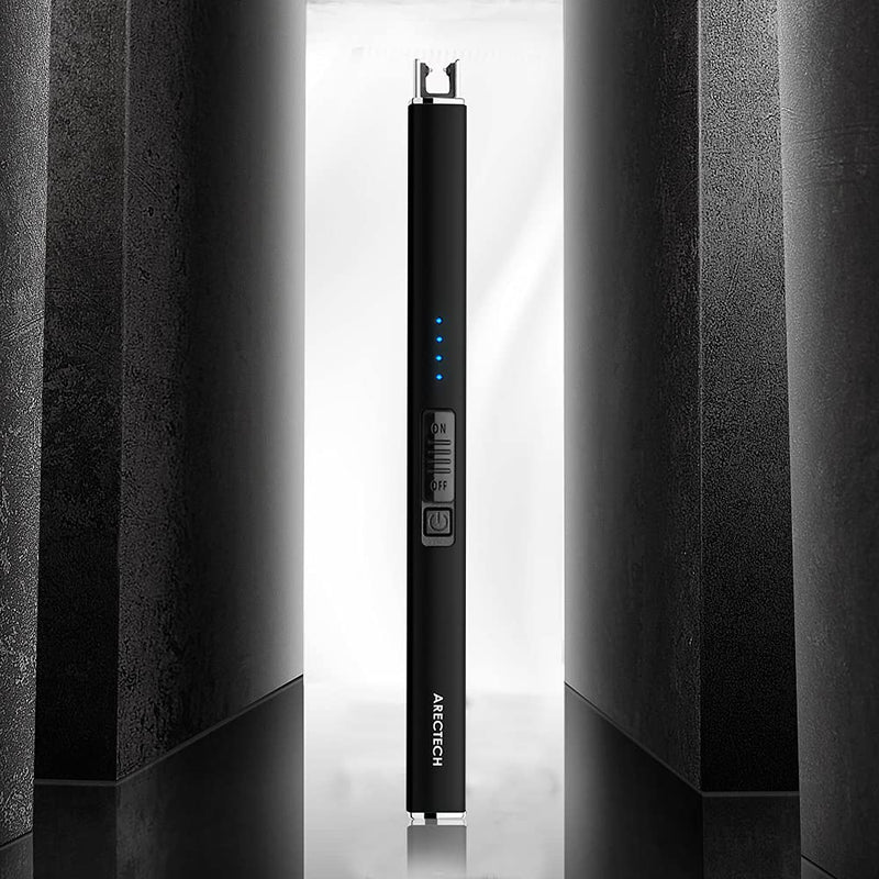 ARECTECH Lighter Electric Lighter Candle Lighter Rechargeable USB Lighter Plasma Arc Lighters for Candle Camping Kitchen Black - BeesActive Australia