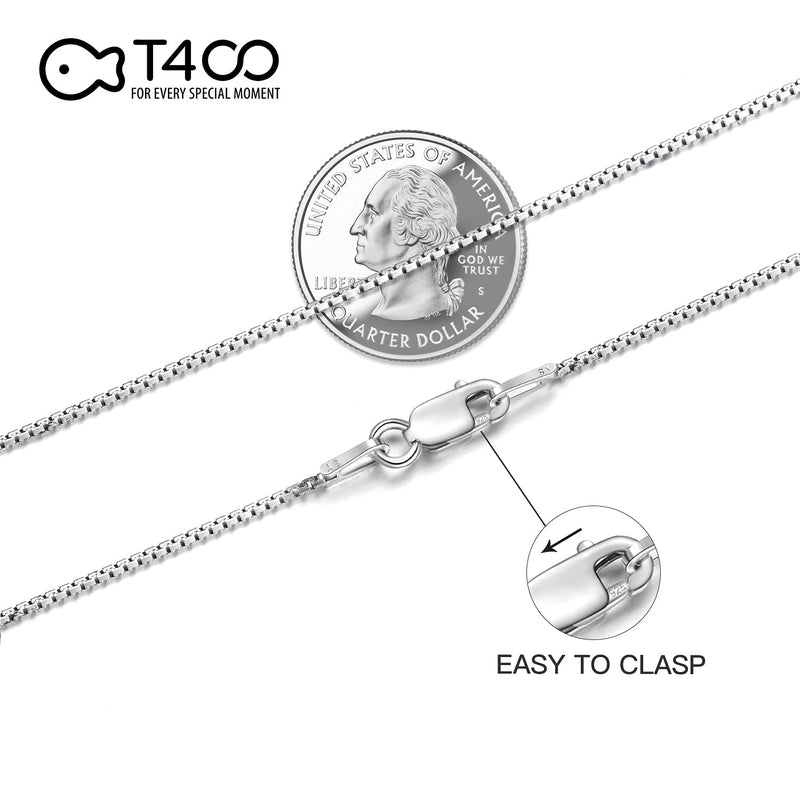 T400 925 Sterling Silver Chain Necklace 1.5mm 1mm Gold Plated Italian Box Chains for Women Men Teens 16 18 20 22 24 26 30 inches 20.0 Inches 1.5mm Silver - BeesActive Australia