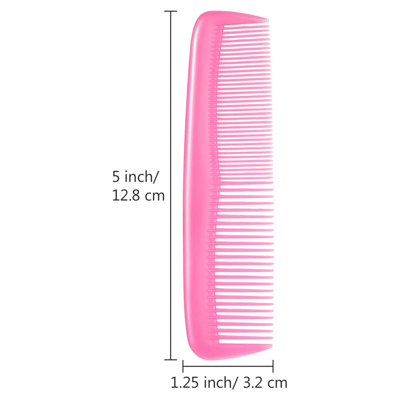 12 Pieces Colorful Hair Combs Set for Kids Women Men Colorful Plastic Fine Dressing Comb (Yellow, Purple, Green, Blue, Red, Pink) - BeesActive Australia