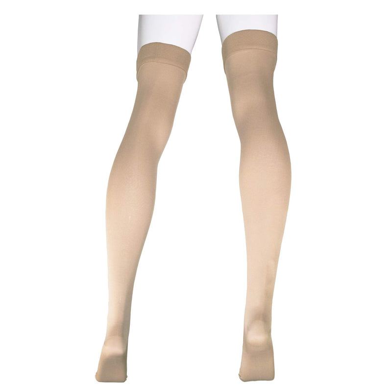 NuVein Sheer Compression Stockings for Women, 15-20 mmHg Support, Medium Denier, Thigh High, Closed Toe, Beige, Large - BeesActive Australia