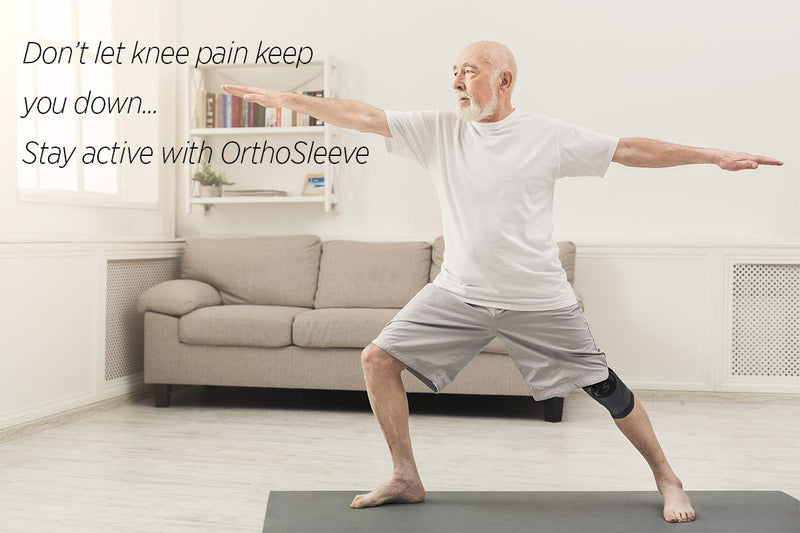 OrthoSleeve Orthopedic Brace for Tendinitis, Arthritis, ACL, MCL, Injury Recovery, Meniscus Tear, knee pain, aching knees, patellar tendonitis and arthritis (Large, Tan, Single) Natural Large (Pack of 1) - BeesActive Australia