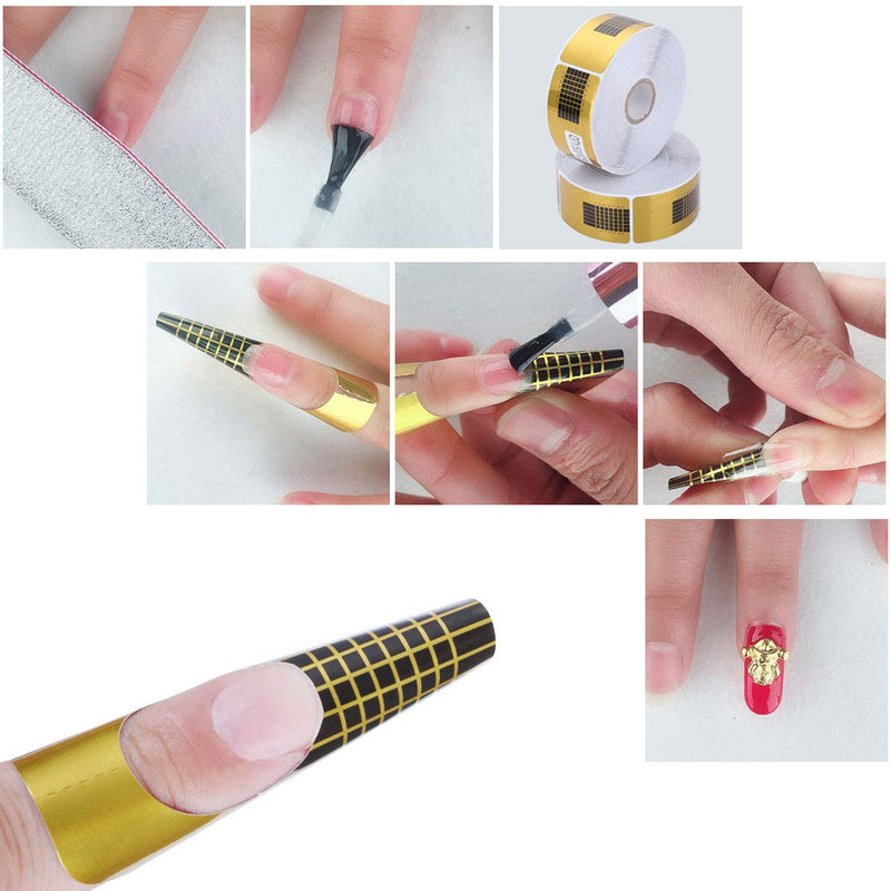 500 Pcs Nail Art Acrylic Nail/UV GEL Nail Extension Tips Form Guide Sticker - BeesActive Australia