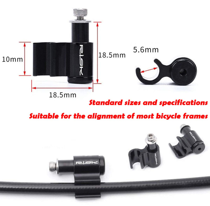Farbetter 4 Pieces Bicycle Cable Guide, Hydraulic Brake Cable Housing Holder, Hose Wire Clips Clamps, Cable Grip, Black Alloy - BeesActive Australia