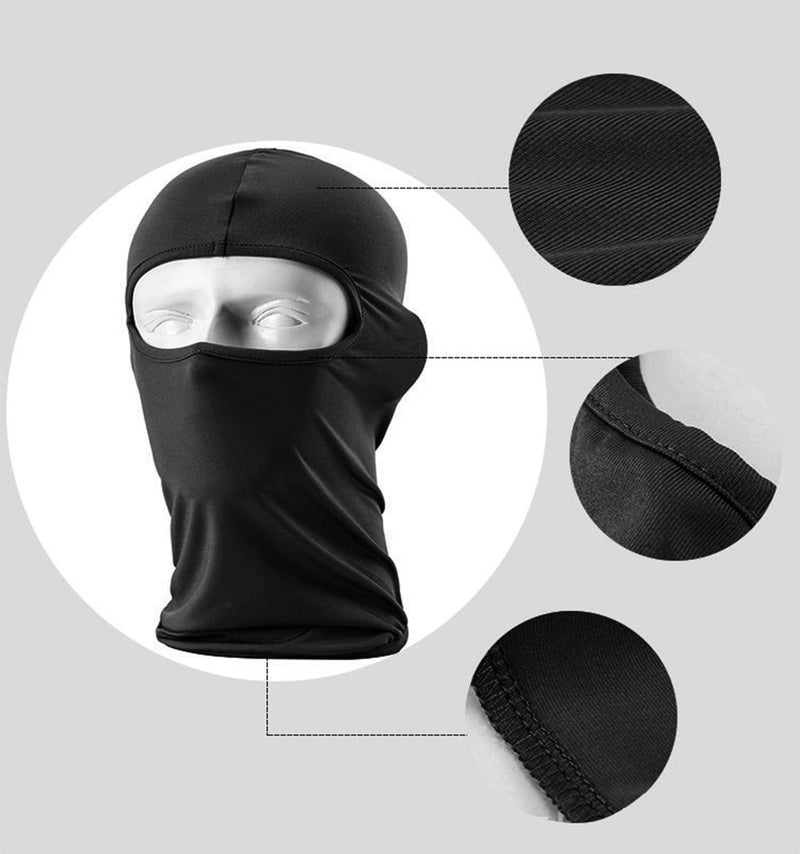 [AUSTRALIA] - SUNLAND Lycra Fabrics Balaclava Motorcycle Cycling Bike Bandana Hiking Skateboard Head Sock 3 Pack Black Blackx3 Large 