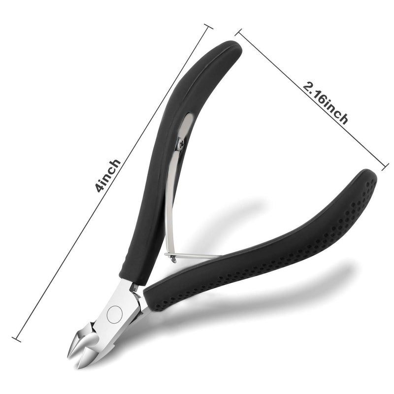 Cuticle Cutter Cuticle Nippers - BUVE Non-slip Cuticle Trimmer Clipper Professional Stainless Steel Cuticle Remover Scissors Pedicure Manicure Tools for Fingernails Toenails (Cuticle nipper, black) Cuticle nipper - BeesActive Australia