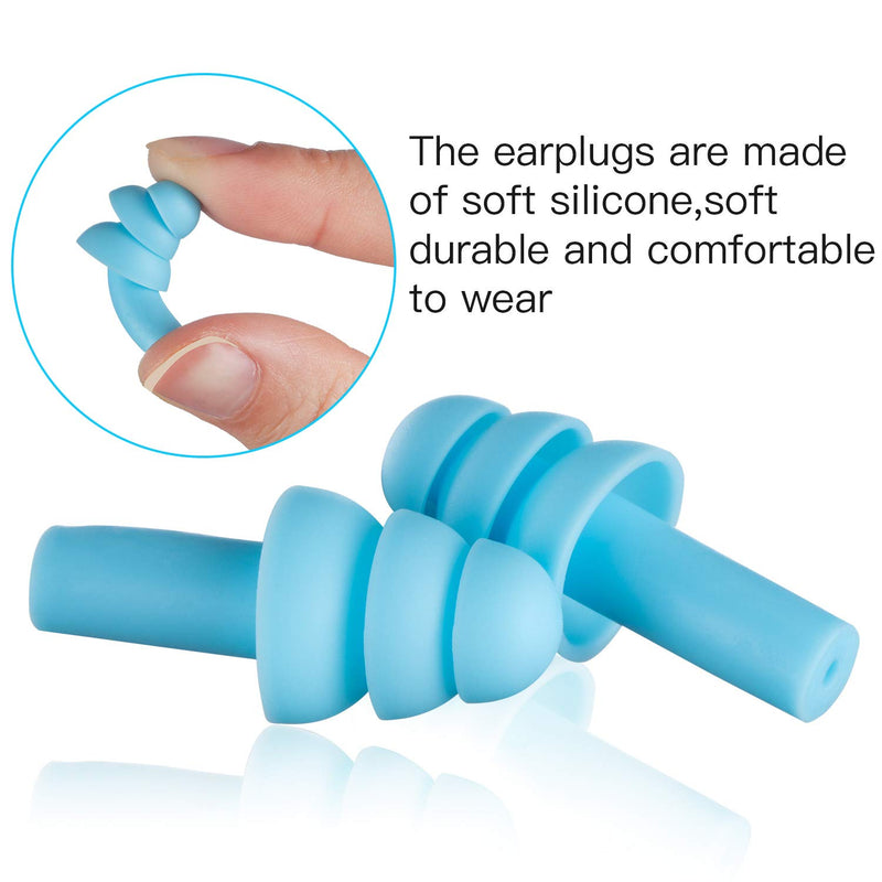 [AUSTRALIA] - Yaomiao 24 Pairs Waterproof Earplugs Silicone Swimming Earplugs Noise Cancelling Ear Plugs with Storage Box for Swimming Sleeping Snoring Plane Shooting Work Wine-bar Travel (3 x 3 x 1.7 cm, Set 1) 