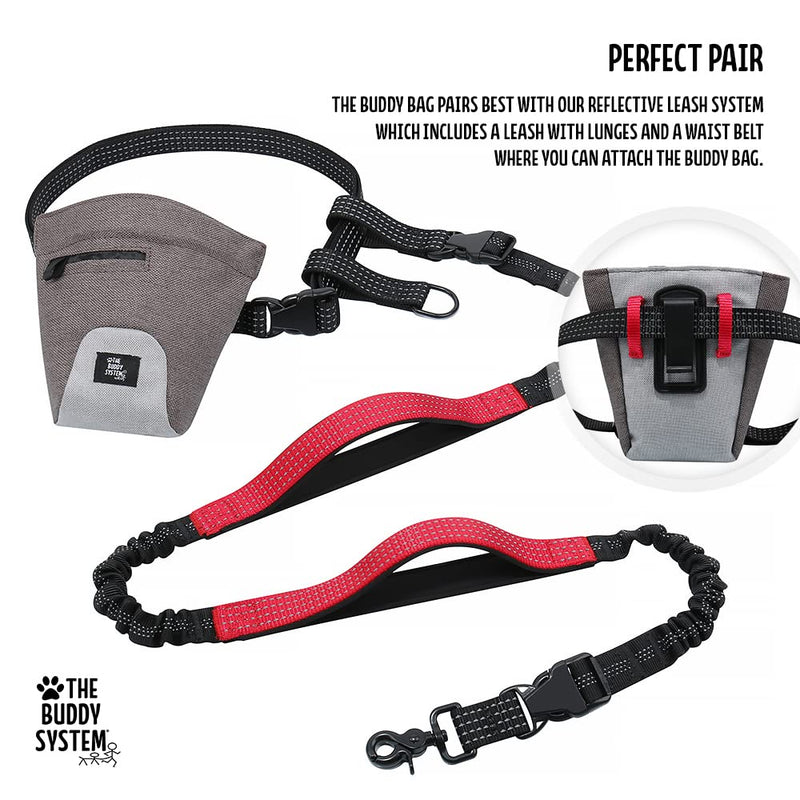 The Buddy System Reflective Leash System, Dual Hand-held and Hands Free Dog Leash for Walking, Running, Jogging and Training Service Dogs, Adjustable Belt Waist, One Size Running Leash with Pouch - BeesActive Australia