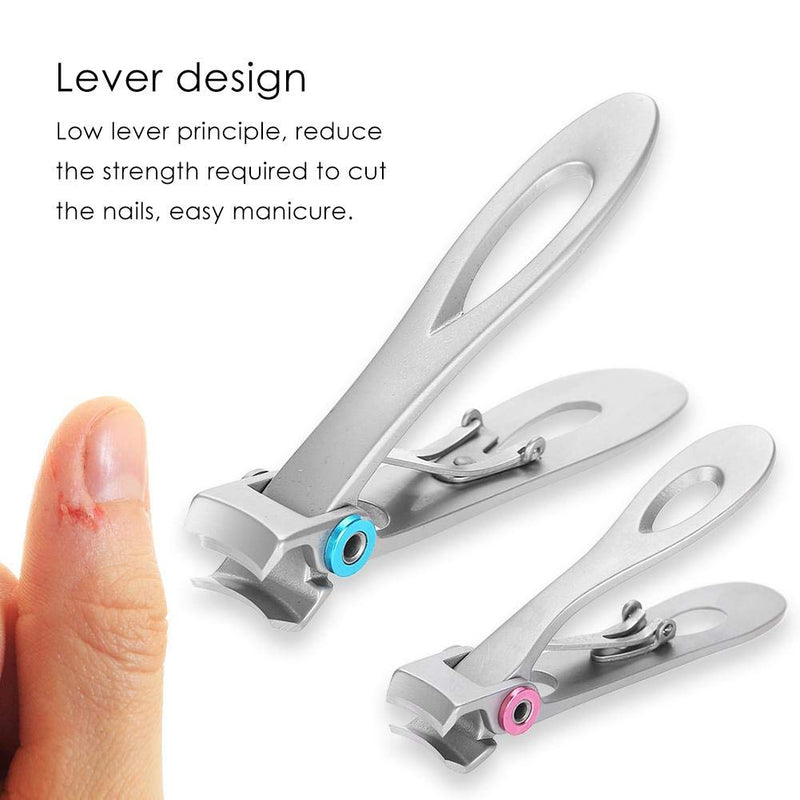 Nail Clipper Kit, 2 Pcs Stainless Steel Sharps Sturdy Trimmer Set Nail Finger Toe Clipper Cutter Trimmer Pedicure Manicure Tool for Thick Toenails or Toughs Fingernails - BeesActive Australia