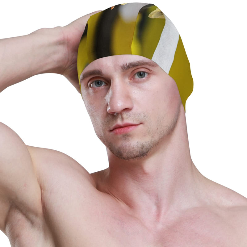 Dallonan Swimming Cap Lovely Animal Summer Unisex Adult Swim Cap Polyester Look Funny Goose - BeesActive Australia