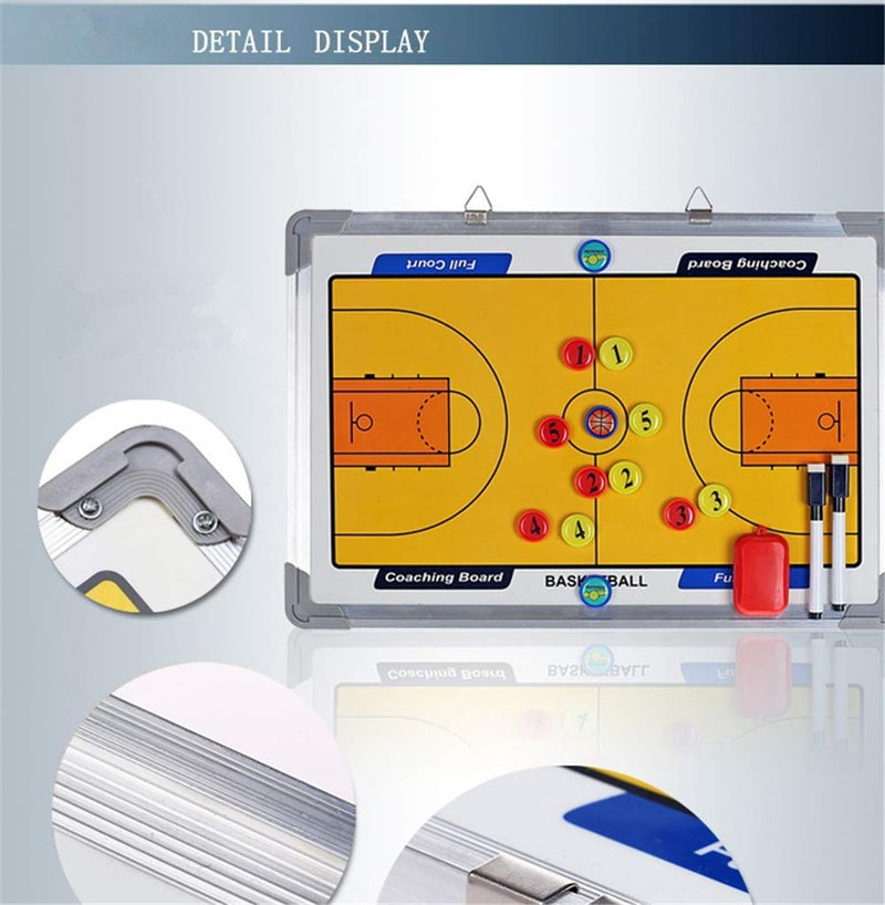 FantasyDay Basketball Coaches Tactical Board with Magnetic Pieces, Dry Erase Marker Pen - Portable Leather Magnetic Tactic Board Foldable Strategy Coaching Clipboard Sport Training Assistant Equipment - BeesActive Australia
