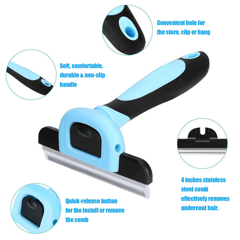 lanimal Deshedding Brush, Deshedding Tool for Dogs & Cats-Effectively Reduces Shedding by up to 95% for Long Medium and Short Pet Hair,With pet washing gloves. - BeesActive Australia