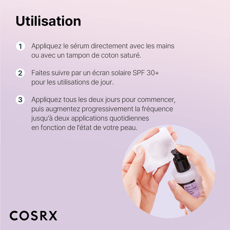 COSRX AHA 7 Whitehead Power Liquid 3.38 fl.oz / 100ml | Glycolic acid 7% Dark Spot Remover | Korean Skin Care, Animal Testing Free, Paraben Free - BeesActive Australia